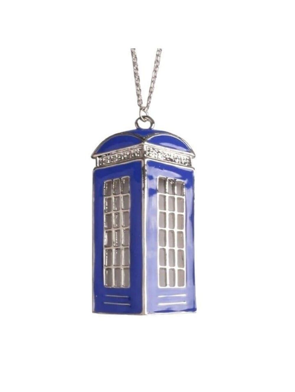 Doctor Who Blue TARDIS Police Box Enamel Pendant 20\